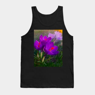 Blue Violet Crocus Flowers Magic Garden Tank Top